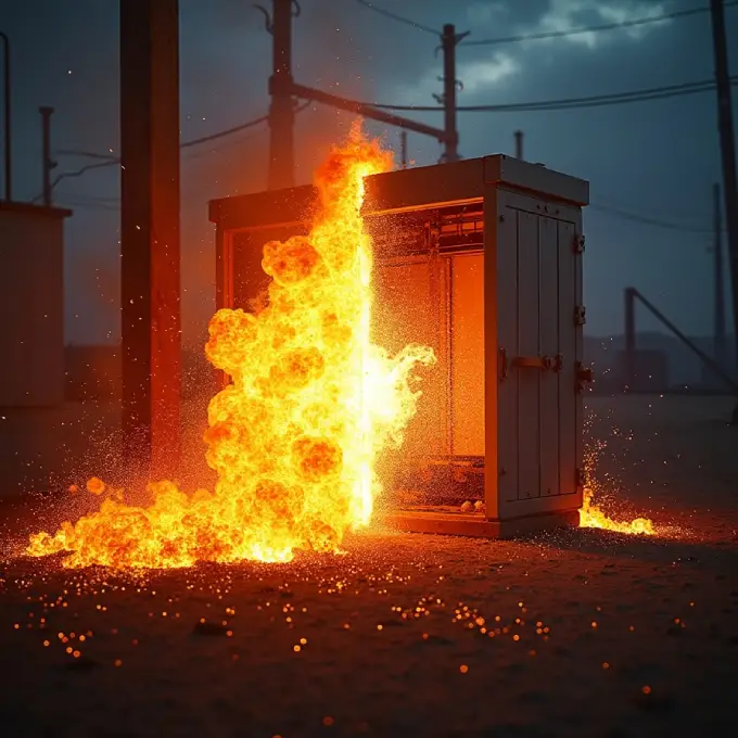 arc fault explosion in electrical enclosure