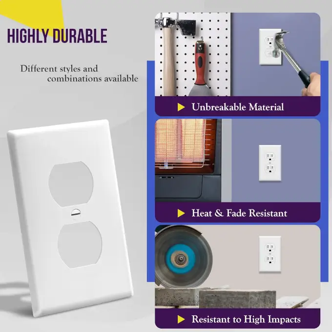 ENERLITES Duplex Wall Plate Cover Installed
