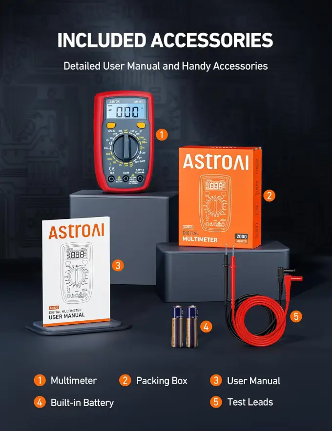 AstroAI Digital Multimeter Tester 2000 Counts: Your Ultimate Electrical Troubleshooting Tool